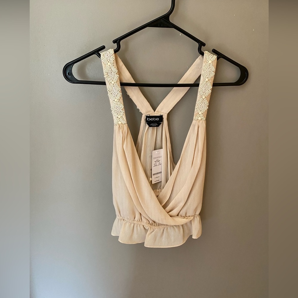bebe beaded tank brand new